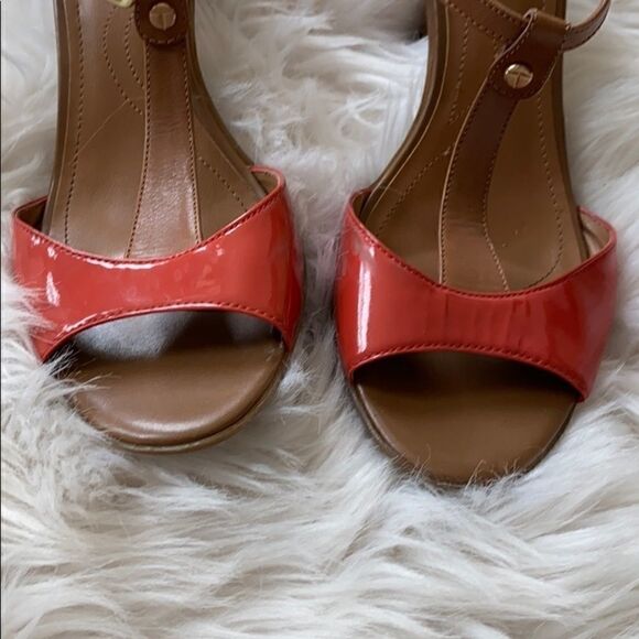 Tahari | Betsy T Strap Orange & Brown Pumps | 7 - Picture 3 of 6